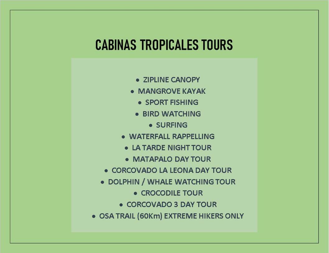 Cabinas Tropicales Puerto Jiménez Exteriér fotografie